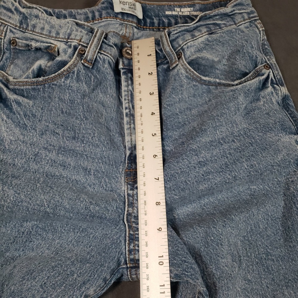 Kensie Jeans The Aubrey Womens 4/27 Blue High Rise Relaxed Straight Leg - Picture 7 of 9